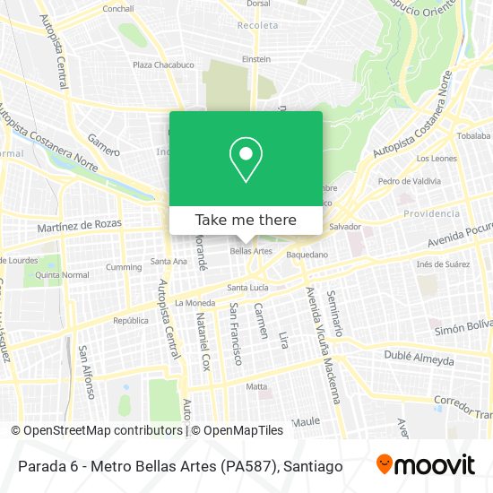 Mapa de Parada 6 - Metro Bellas Artes (PA587)