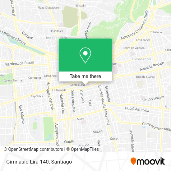 Gimnasio Lira 140 map