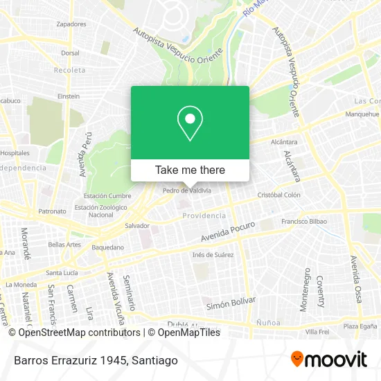 Barros Errazuriz 1945 map