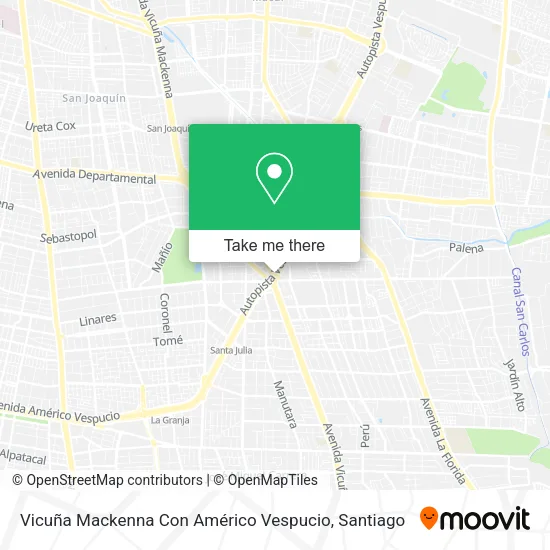 Vicuña Mackenna Con Américo Vespucio map