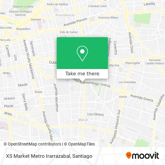 XS Market Metro Irarrazabal map