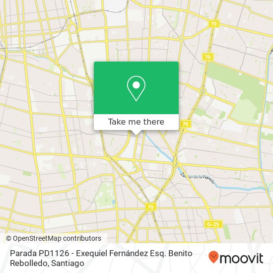 Parada PD1126 - Exequiel Fernández Esq. Benito Rebolledo map