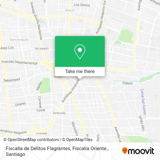 Fiscalía de Delitos Flagrantes, Fiscalía Oriente. map