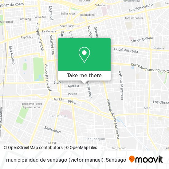 municipalidad de santiago (victor manuel) map