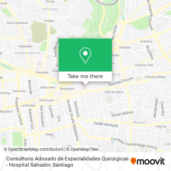 Consultorio Adosado de Especialidades Quirúrgicas - Hospital Salvador map