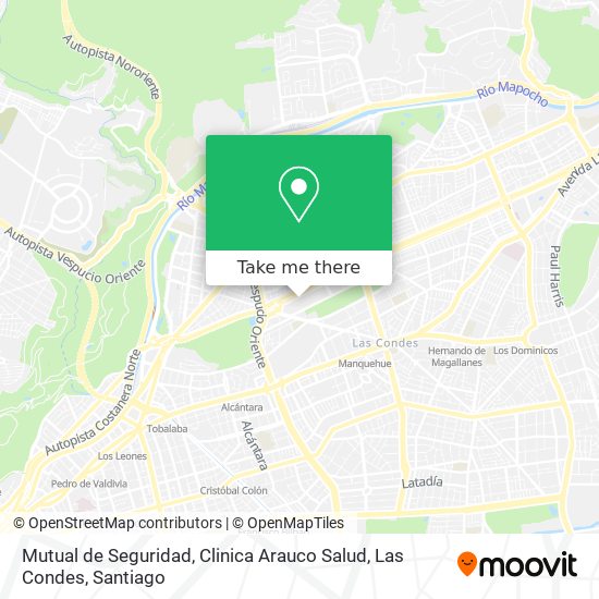 Mutual de Seguridad, Clinica Arauco Salud, Las Condes map