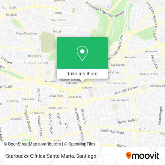 Starbucks Clínica Santa María map