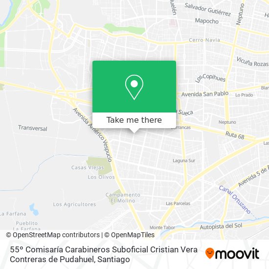55º Comisaría Carabineros Suboficial Cristian Vera Contreras de Pudahuel map