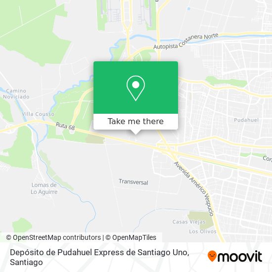 Depósito de Pudahuel Express de Santiago Uno map