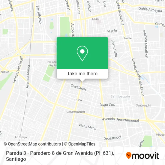 Parada 3 - Paradero 8 de Gran Avenida (PH631) map