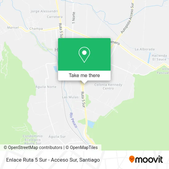 Enlace Ruta 5 Sur - Acceso Sur map