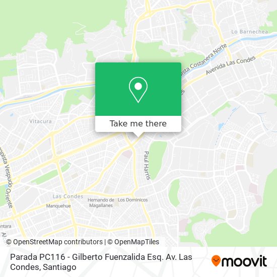 Parada PC116 - Gilberto Fuenzalida Esq. Av. Las Condes map
