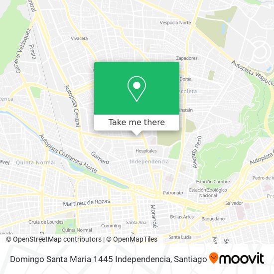 Domingo Santa Maria 1445 Independencia map
