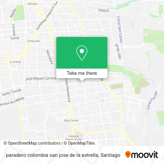 paradero colombia san jose de la estrella map