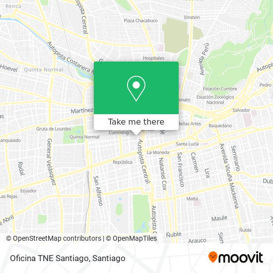 Oficina TNE Santiago map