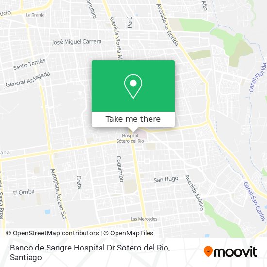 Mapa de Banco de Sangre Hospital Dr Sotero del Rio