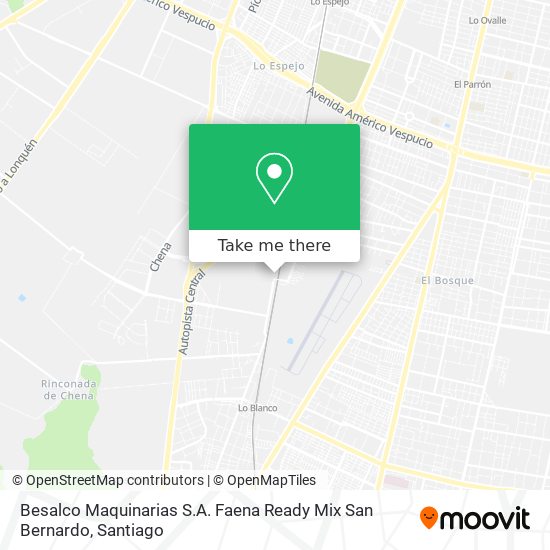 Besalco Maquinarias S.A. Faena Ready Mix San Bernardo map