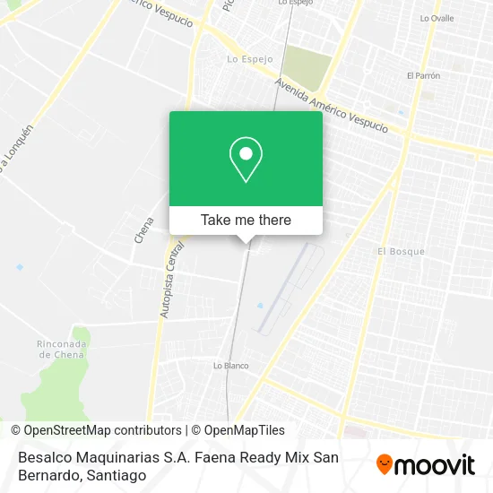 Besalco Maquinarias S.A. Faena Ready Mix San Bernardo map