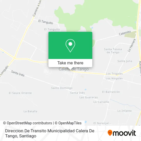 Direccion De Transito Municipalidad Calera De Tango map