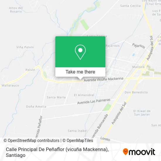 Mapa de Calle Principal De Peñaflor (vicuña Mackenna)