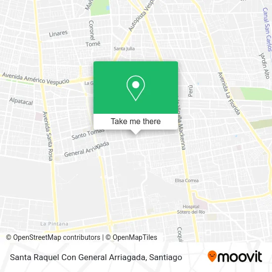 Santa Raquel Con General Arriagada map