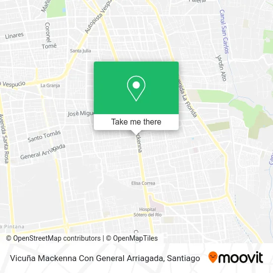Vicuña Mackenna Con General Arriagada map