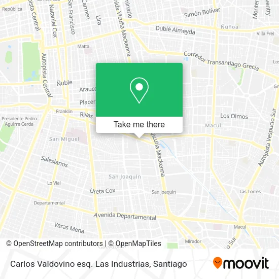 Carlos Valdovino esq. Las Industrias map