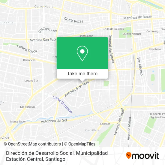Mapa de Dirección de Desarrollo Social, Municipalidad Estación Central