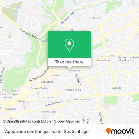 Mapa de Apoquindo con Enrique Foster Sur