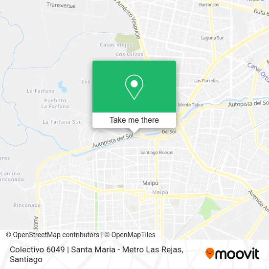 Colectivo 6049 | Santa Maria - Metro Las Rejas map