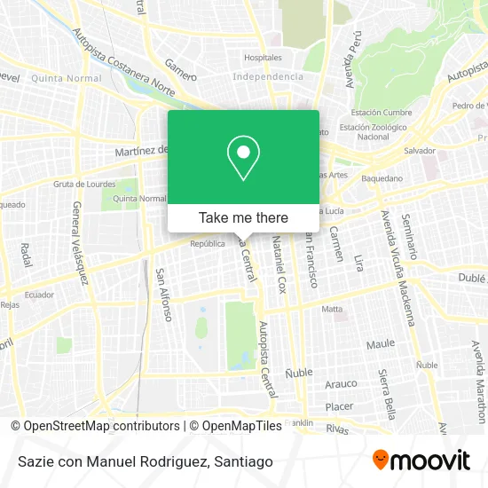 Sazie con Manuel Rodriguez map