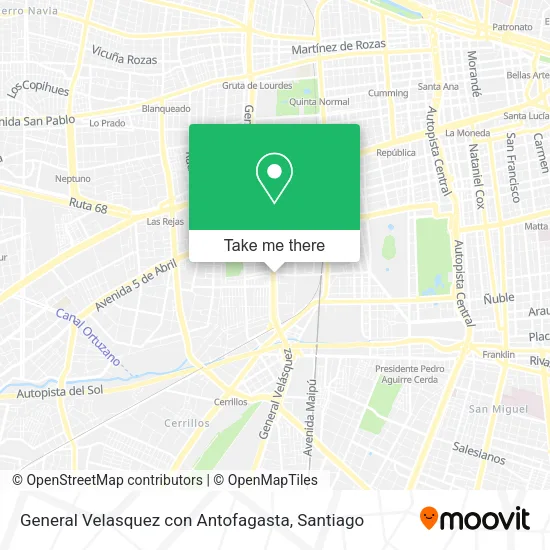 General Velasquez con Antofagasta map