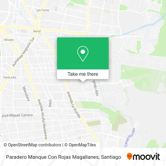 Paradero Manque Con Rojas Magallanes map