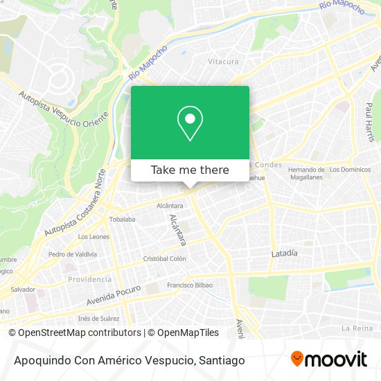 Apoquindo Con Américo Vespucio map