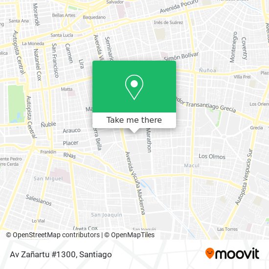 Mapa de Av Zañartu #1300