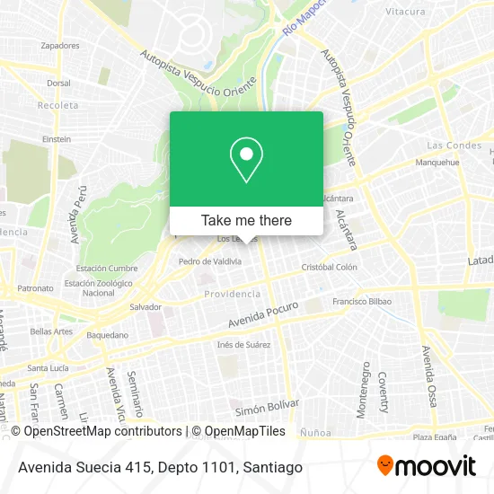 Avenida Suecia 415, Depto 1101 map