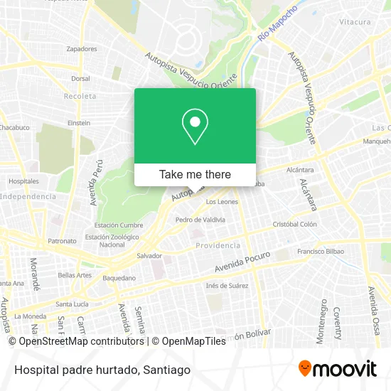 Hospital padre hurtado map