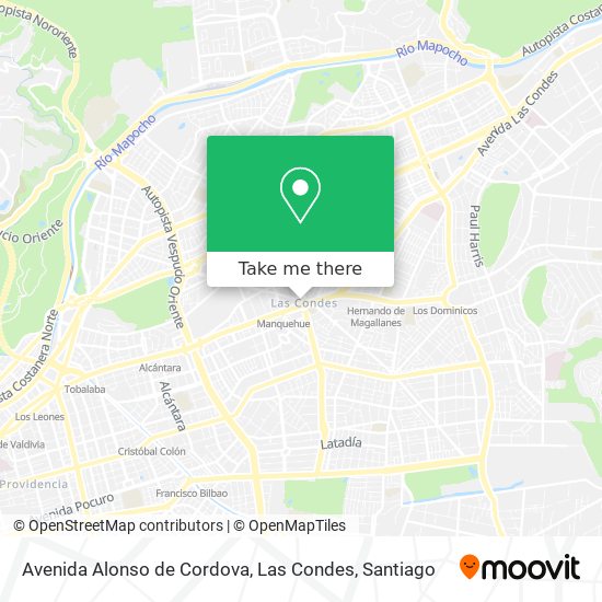 Avenida Alonso de Cordova, Las Condes map