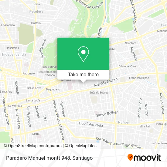 Paradero Manuel montt 948 map