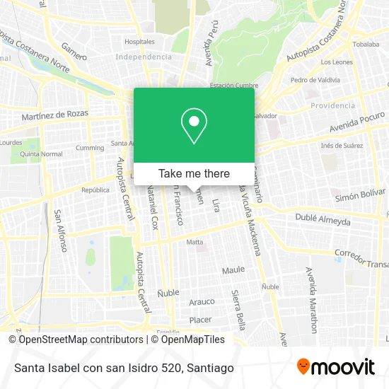 Santa Isabel con san Isidro 520 map
