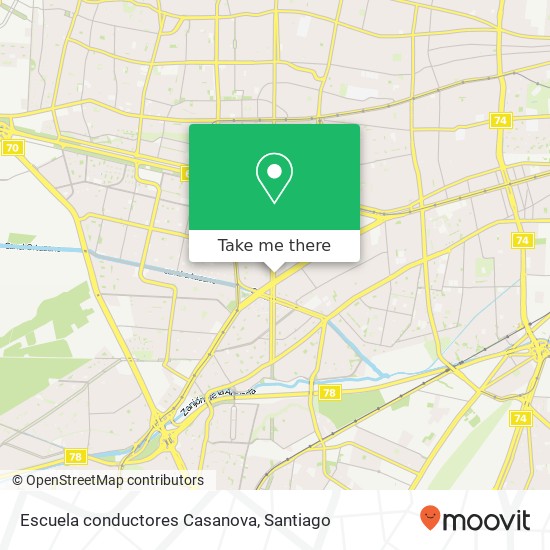 Escuela conductores Casanova map