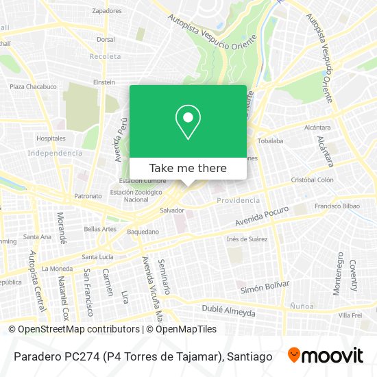 Paradero PC274 (P4 Torres de Tajamar) map