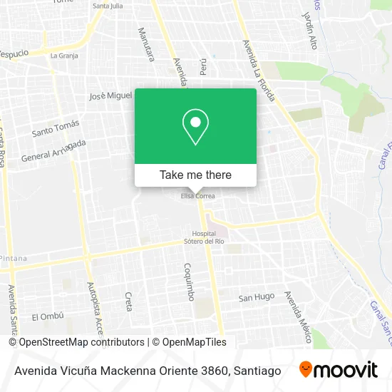 Avenida Vicuña Mackenna Oriente 3860 map