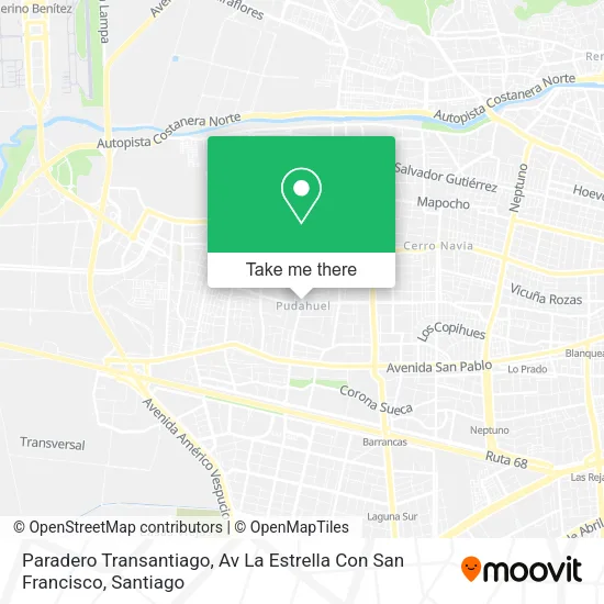 Paradero Transantiago, Av La Estrella Con San Francisco map