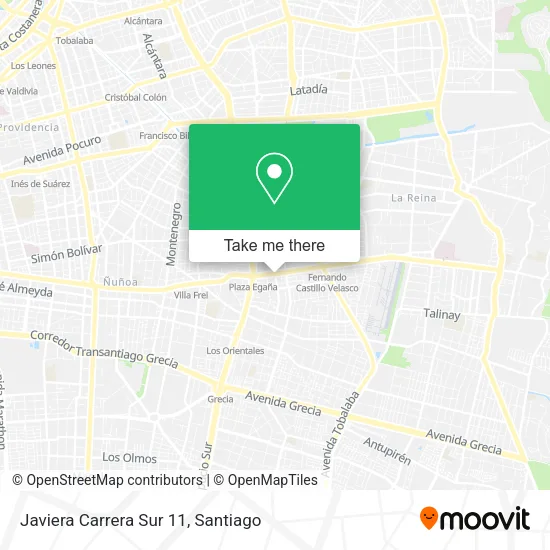 Javiera Carrera Sur 11 map