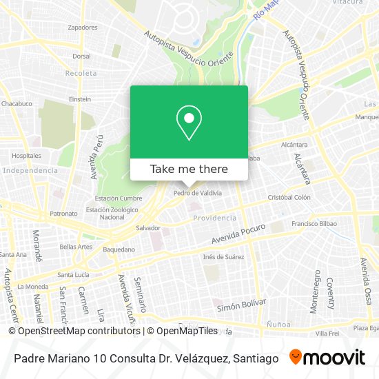 Padre Mariano 10 Consulta Dr. Velázquez map