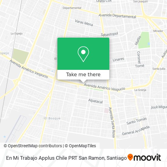 Mapa de En Mi Trabajo Applus Chile PRT San Ramon