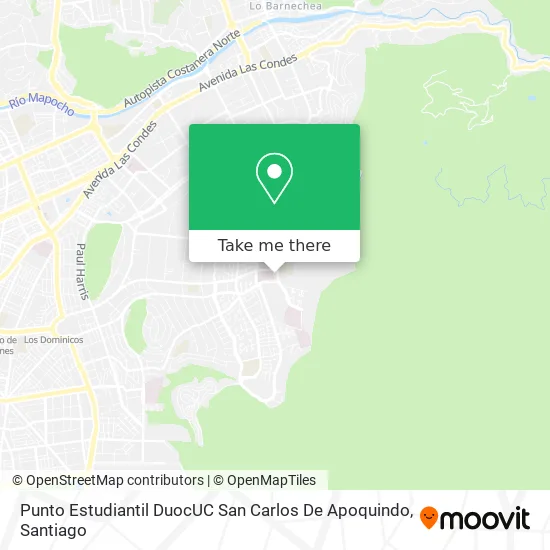 Punto Estudiantil DuocUC San Carlos De Apoquindo map