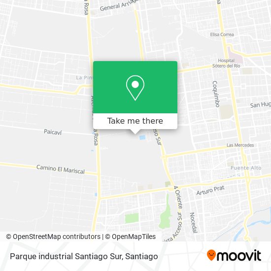 Parque industrial Santiago Sur map