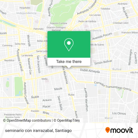 Mapa de seminario con irarrazabal